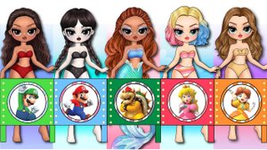 Чудесная Божья коровка, принцесса Диснея и Уэнсдей получают идеи модных костюмов для Супер Марио