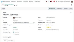 Созданиме запроса на обслуживание