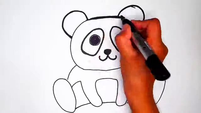 10 Bolalar uchun panda rasm chizish   Рисуем панду для детей   Drawing a panda for kids смотреть онлайн