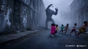 дети и город с монстром