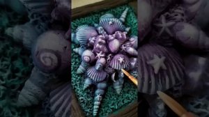 Панно Неоновый океан. Декоративная работа из самозатвердевающей массы