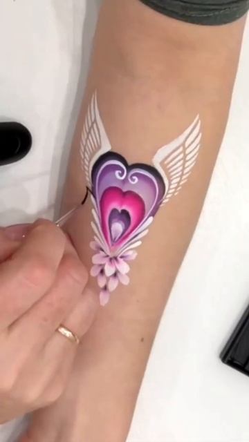 💓Аквагрим Крылатое сердечко от Милены Потехиной💓 #faceart #bodyart #аквагрим смотреть онлайн