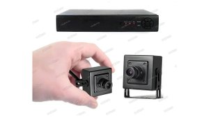 Система видеонаблюдения для офиса на 2 мини камеры и видеорегистратор