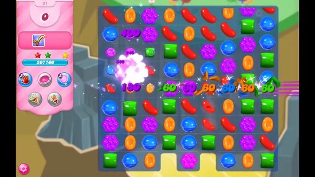 "Candy Crash Saga", прохождение, уровень 21 смотреть онлайн