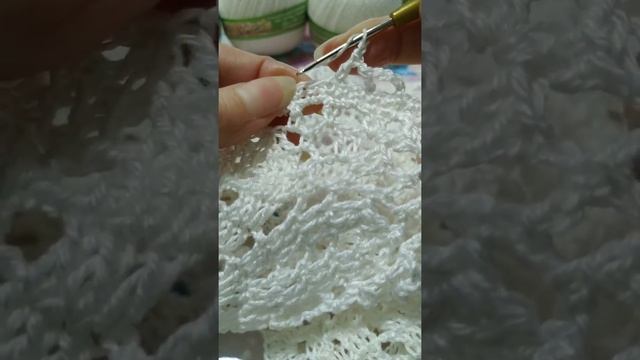 Вяжем белое платье 3.