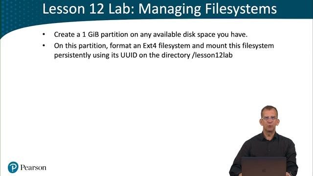 010. Lesson 12 Lab Managing Filesystems