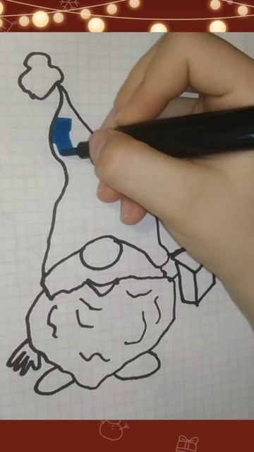 #short Happy new year drawing gnome easy🎄Простой Новогодний рисунок 🎄/ Гном🎄❄️❄️❄️ смотреть онлайн