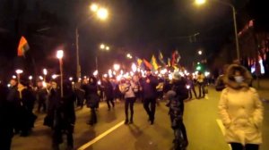 Факельное шествие в Киеве 2021 Начало марша