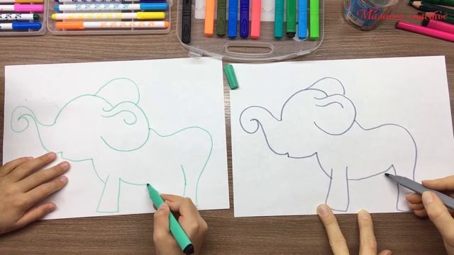 Как нарисовать СЛОНЕНКА? / How to draw an elephant? смотреть онлайн
