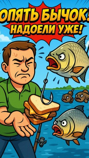 Снова бычок… Опять заглотил! Сколько можно?!