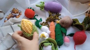 Вязаные овощи, фрукты, ягоды