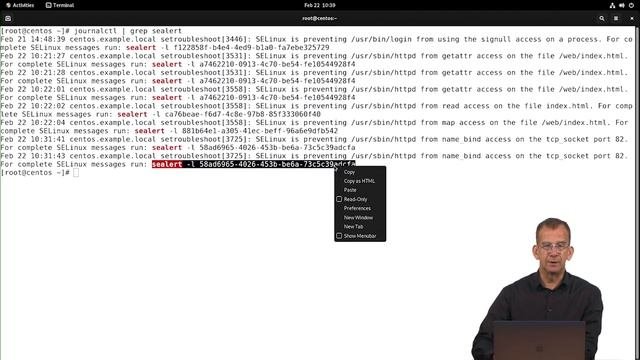 008. 10.7 Troubleshooting SELinux Access