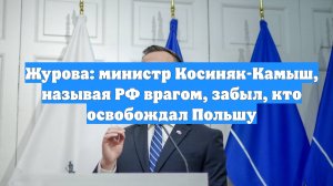 Журова: министр Косиняк-Камыш, называя РФ врагом, забыл, кто освобождал Польшу