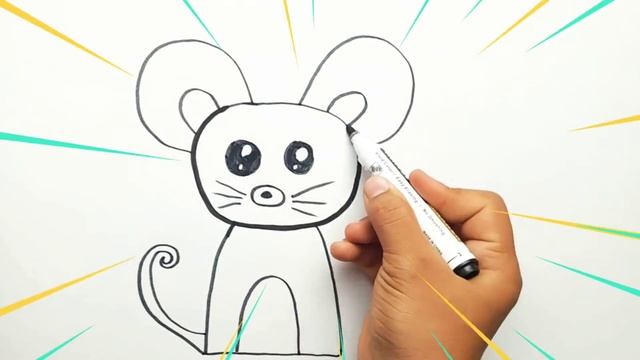 How to draw mouse / Как нарисовать мышонка для детей / Bolalar uchun sichqoncha rasm chizish смотреть онлайн