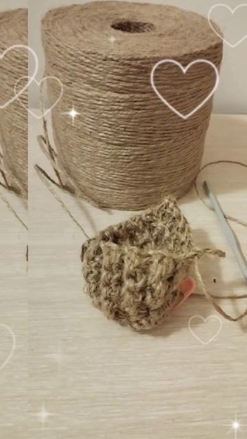 Первый раз вяжу ракушку из джута #evajute #handmade #рукоделие #вязаниекрючком #изделияизджута