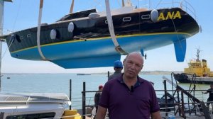 Спуск на воду стальной парусной яхты 20 м после ремонта