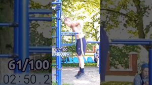 100 отжиманий на брусьях за минимальное время.Улучшаю в