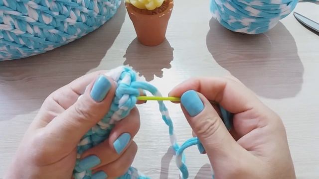 Как связать ручку для сумки из трикотажной пряжи--2 способа