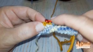 Укороченные ряды в тунисском вязании