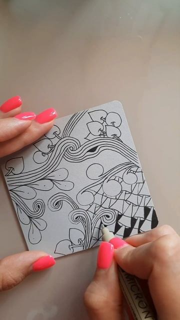 Как нарисовать простые узоры (танглы). Рисуем в технике зентангл смотреть онлайн