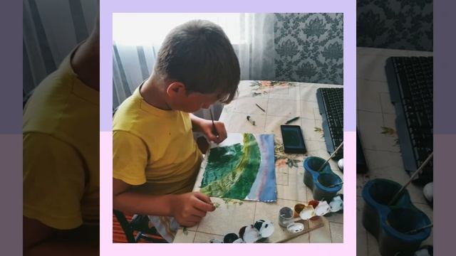 Безродный Дмитрий, 9 лет, живопись "Летний пейзаж" смотреть онлайн