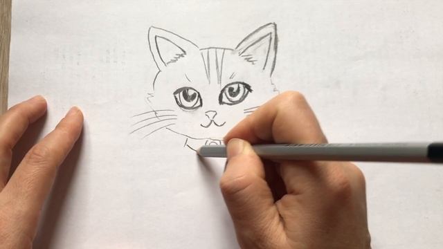 Как нарисовать милого КОТИКА. Рисунок на 8 МАРТА. Открытка. Як намалювати котика на 8 БЕРЕЗНЯ смотреть онлайн