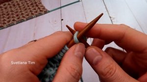 Красивый Двухцветный узор спицами - Ленивый Жаккард спицами со снятыми петлями / Светлана Тим