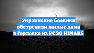 Украинские боевики обстреляли жилые дома в Горловке из РСЗО HIMARS