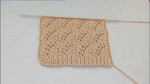 Красивый и несложный ажурный узор спицами поворотными и круговыми рядами