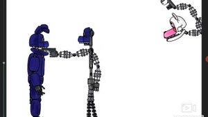 Олд Бонни с лицом VS Эндоскелета в маске бонни.