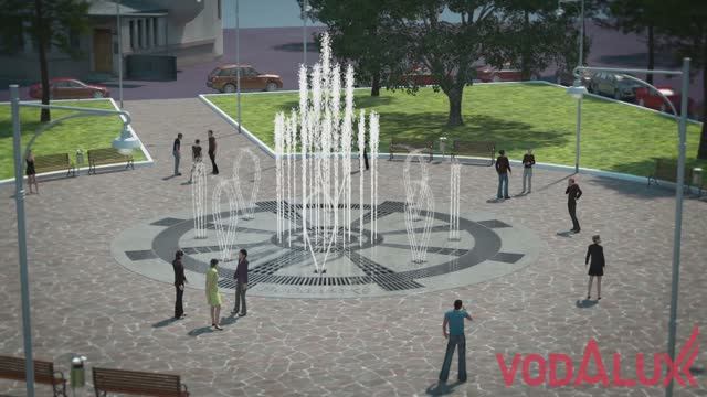 Пешеходный цветомузыкальный фонтан в Красноярске N130