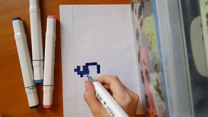 рисование по клеточкам милый китёнок🐳