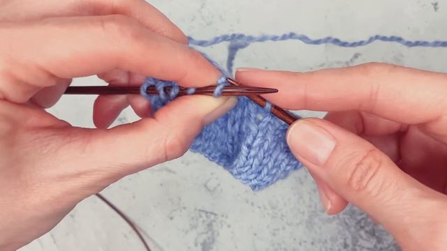 3 лицевые петли вместе с центральной лицевой петлей, способ 2 для классических петел смотреть онлайн