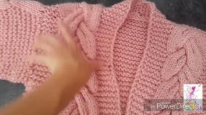 Кардиган спицами с объёмными косами, описание