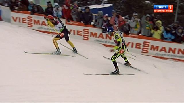 БИАТЛОН. КМ 2011-12. Ханты-Мансийск. Мужчины. Гонка пресле? смотреть онлайн