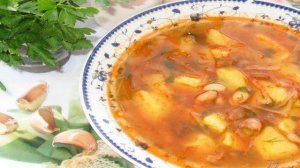 Постный борщ с белой фасолью и квашеной свеклой