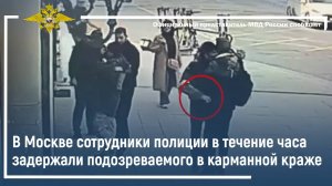 В Москве сотрудники полиции в течение часа задержали подозреваемого в карманной краже