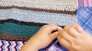 Обработка края вязаной дорожки