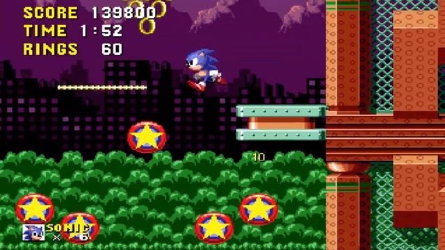 Прохождение Sonic The Hedgehog 1 [Spring Yard Zone] смотреть онлайн