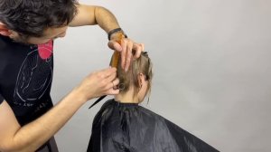 Стрижка на тонкий обесцвеченный волос