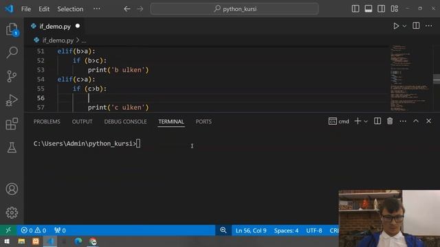 Python-дағы if elif else шартты операторы Demo 2 | Қазақша Python кур?