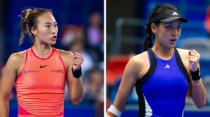 12.10.2024. Циньвэнь Чжэн - Синьюй Ван. WTA Wuhan. Qinwen Zheng - Xinyu Wang