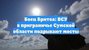 Боец Бритва: ВСУ в приграничье Сумской области подрывают мосты