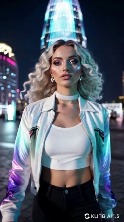 Киберпанк-богиня: прогулка по неону будущего! ✨🌆