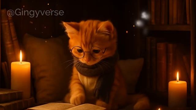 📖 Tiny Cat Explores an Old Library_ This Adorable Kitten Finds Worlds Between the Pages 🐱🌍