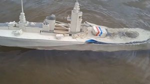 Линкор Dunkerque из пластилина и его потопление