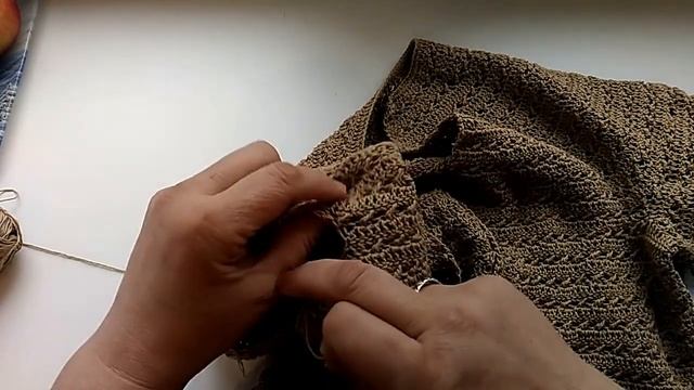 Кофта крючком из хлопка. Как связать кокетку и росток.