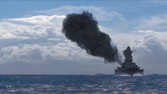戦艦武蔵の動画【002】_砲撃（Battleship MUSASHI 002_shelling/Линкор Мусаси 0