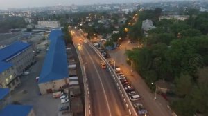 Полет дрона над Ивановским мостом Одесса