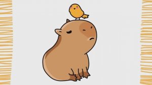 Как нарисовать КАПИБАРУ С КАВАИЙНОЙ ПТИЦЕЙ | Легко